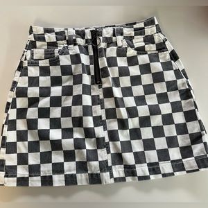 BDG Checkered Denim Mini Skirt